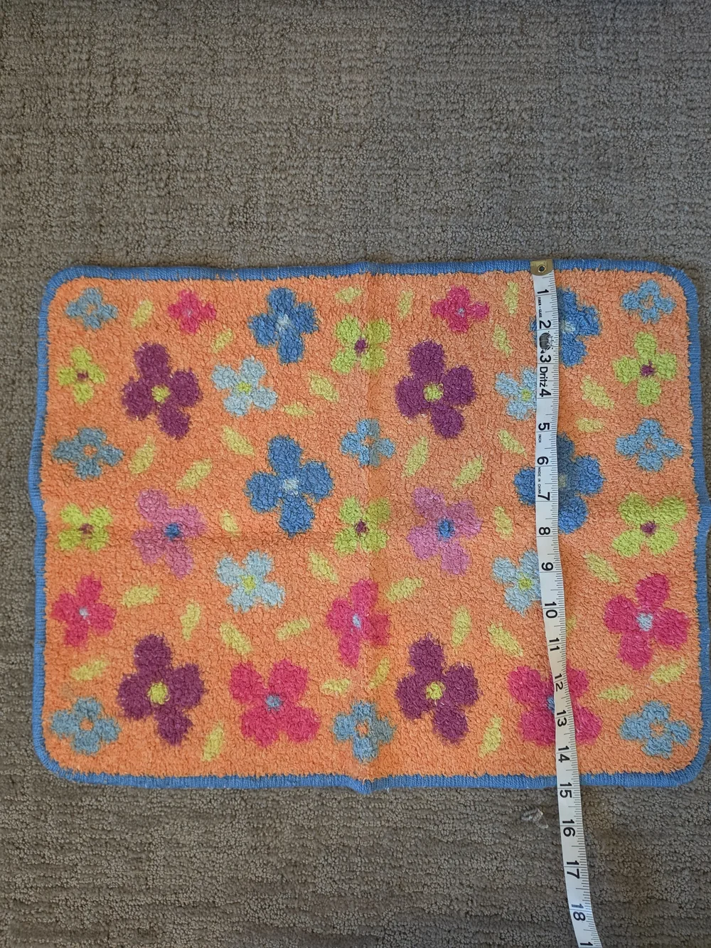 Target Orange Floral Bath Mat with Multicolor Flowers